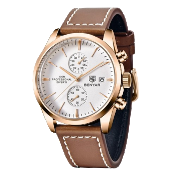 Ceas barbatesc de mana Benyar Casual Fashion Cronograf Data Maro