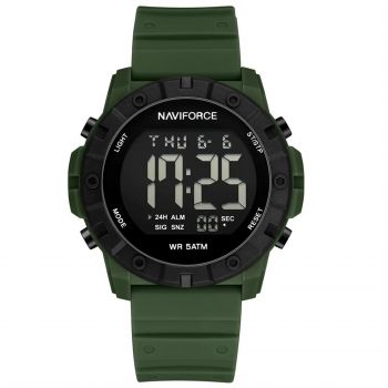 Ceas Barbati Naviforce 7110 Verde ,   Design Military, Functii Multiple, Alarma, Rezistent la Apa 5ATM