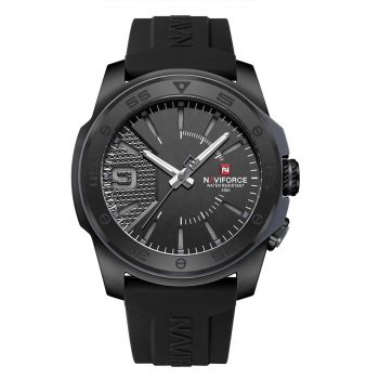 Ceas Barbati Naviforce 7112 Negru ,   Design Army, Functii Multiple, Rezistent la socuri, Rezistent la Apa 3ATM
