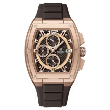 Ceas Barbati Naviforce 8050 Negru-Rose ,   Design Sport, Functii Multiple, Afisare Data, Rezistent la Apa 3ATM