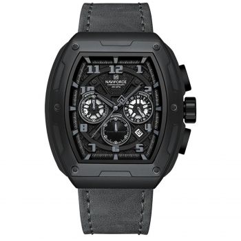Ceas Barbati Naviforce 8053 Gri ,   Functii Multiple, Design Military, Shockproof, Rezistent la Apa 3ATM