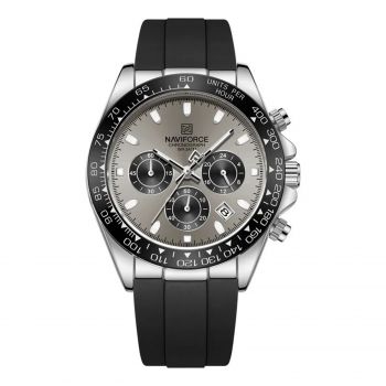 Ceas Barbati Naviforce 8054 Negru-Argintiu ,   Design Military, Functii Multiple, Rezistent la socuri, Rezistent la Apa 3ATM