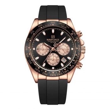 Ceas Barbati Naviforce 8054 Negru-Rose ,   Design Military, Functii Multiple, Rezistent la socuri, Rezistent la Apa 3ATM