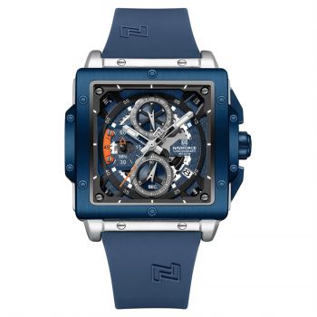Ceas Barbati Naviforce 8064 Albastru ,   Design Military, Functii Multiple, Afisaj Luminos, Rezistent la Apa 3ATM