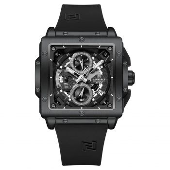 Ceas Barbati Naviforce 8064 Negru ,   Functii Multiple, Design Luxury, Cronometru, Rezistent la Apa 3ATM