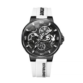 Ceas Barbati Playboy 3052 Alb-Negru ,   Design Luxury, Functii Multiple, Afisaj Luminos, Rezistent la Apa 3ATM