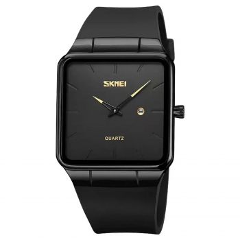 Ceas Barbati SKMEI 1961 Negru ,   Afisaj Analog, Functii Multiple, Design Elegant, Calendar, Rezistent la Apa 3ATM