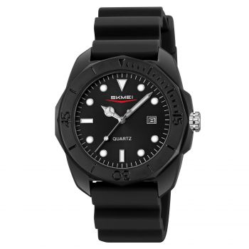 Ceas Barbati SKMEI 2393 Negru-Sun ,   Curea din Silicon, Design Sport,  Rezistent la Apa 5ATM