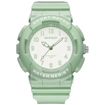 Ceas Copii Sanda 6094 Verde ,   Design Sport, Analog, Rezistent la socuri, Rezistent la Apa 5ATM