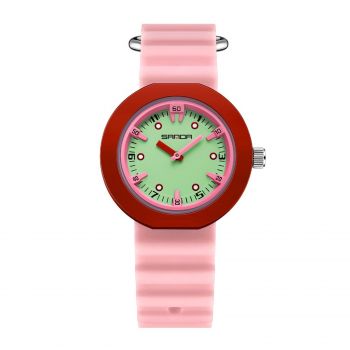 Ceas Copii Sanda 9108 Roz ,   Design Fashion, Analog, Rezistent la Apa 3ATM