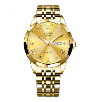 Ceas dama de mana Lige Quartz Elegant Luxury Casual Fashion Analog Auriu