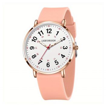 Ceas Dama Lige 89168 Rose-Alb ,   Design Fashion, Functii Multiple, Cronograf, Rezistent la Apa 3ATM