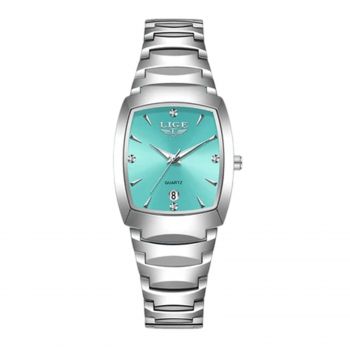 Ceas Dama Lige 89257 Argintiu-Verde ,   Design Fashion, Functii Multiple, Afisaj Luminos, Rezistent la Apa 3ATM