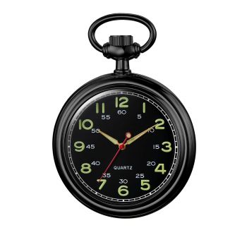 Ceas de buzunar Gorben PM001 Negru - Quartz, Afisaj cu Cifre Arabe, Cu Lant Vintage Retro