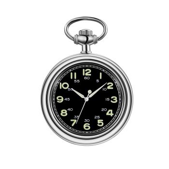 Ceas de buzunar Gorben PM003 Argintiu - Mecanic, Afisaj cu Cifre Arabe, Cu Lant Vintage Retro