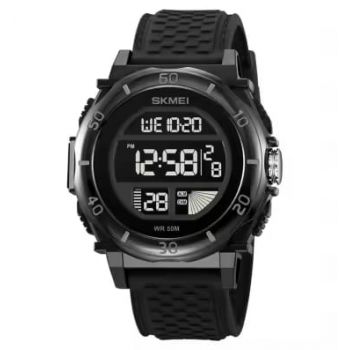 Ceas de mana barbatesc Skmei Casual Digital Fashion Lumina de fundal Sport Afisare data Alarma Negru
