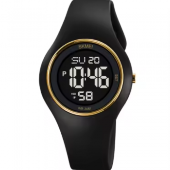 Ceas de mana barbatesc Skmei Digital Cronometru Alarma Casual Sport Fashion Negru Auriu