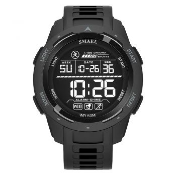 Ceas de mana barbatesc Smael Casual Stil Militar Army Sport Digital Fashion Multifunctional Negru