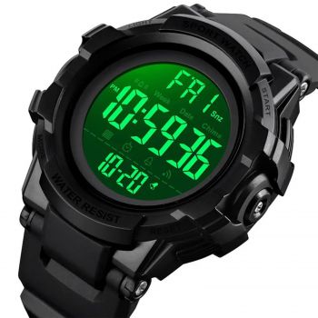Ceas Digital Barbati SKMEI 1568 Negru ,   Afisaj Digital, Functii Multiple, Design Sportiv, Cronometru, Alarma, Rezistent la Apa 5ATM