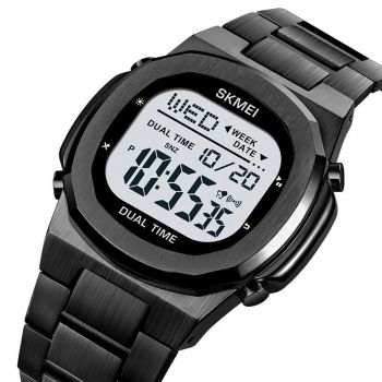 Ceas Digital Barbati SKMEI 2004 Negru ,   Functii Multiple, Design Casual, Cronometru, Alarma, Rezistent la Apa 3ATM