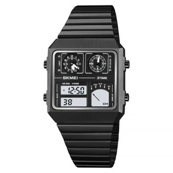 Ceas Digital Barbati SKMEI 2198 Negru ,   Afisaj LED, Functii Multiple, Design Sport, Cronometru, Alarma, Rezistent la Apa 3ATM