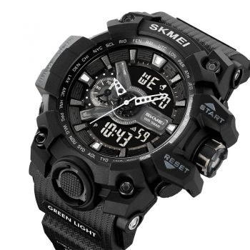 Ceas Digital Barbati SKMEI 2396 Negru ,   Functii Multiple, Design Sport, Afisaj LED, Alarma, Rezistent la Apa 5ATM