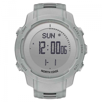 Ceas sport digital NORTH EDGE Vertico, fibra de carbon, altimetru, barometru, busola, termometru, pedometru, rezistent la apa 50M, barbati, gri