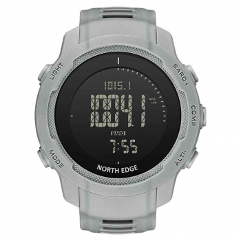 Ceas sport digital NORTH EDGE Vertico, fibra de carbon, cadran negru, altimetru, barometru, busola, termometru, pedometru, rezistent la apa 50M,