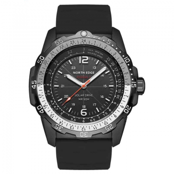 NORTH EDGE EVOQUE 2 ,   Ceas sport solar-drive, autonomie 180 zile, rezistenta la apa 50M, carcasa metalica, curea silicon 24mm