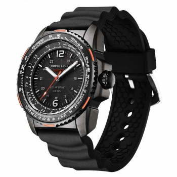 NORTH EDGE PHOTON ,   Ceas sport digital solar, 44.5mm, ecran Hardlex, carcasa metalica, curea silicon, rezistent la apa 50M, autonomie 180 zile