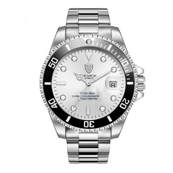 Tevise Ceas barbatesc de mana Mecanic Automatic Luxury Elegant Argintiu Alb