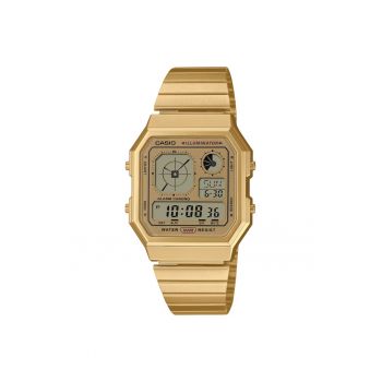 Ceas barbatesc A130WEG-9A retro galben 34x9mm Ceas barbatesc A130WEG-9A retro galben 34x9mm
