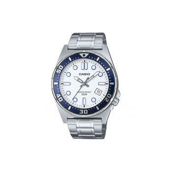 Ceas barbatesc -  Diver - inox - 43.5mm - argintiu/albastru