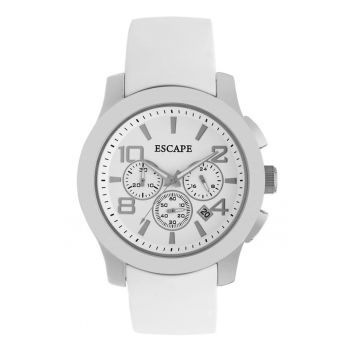 Ceas barbatesc  model ECP10675 - curea din silicon - alb - 46mm - rezistenta la apa 5 ATM
