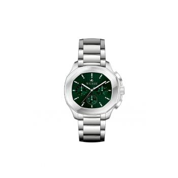 Ceas barbatesc  WWG209404 - curea metalica - cadran verde - 44 mm - rezistent la apa 5 ATM