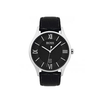 Ceas Barbati  Governor - quartz - inox - piele naturala - 43mm