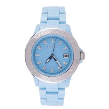 Ceas dama  40 mm - curea plastic albastra - rezistenta la apa 5 ATM