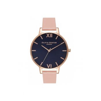 Ceas Dama -  Big Dial - inox - piele naturala - 38mm