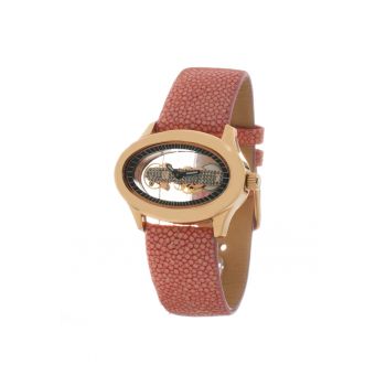 Ceas Dama -  quartz - inox - piele naturala - 40mm