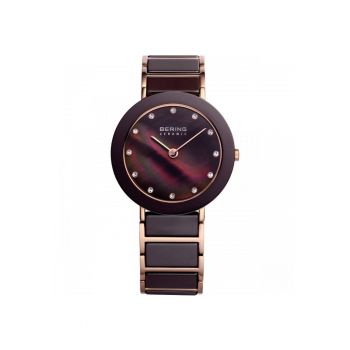 Ceas de mână  ceramic - 38mm - mecanism quartz - bezel inox - femei