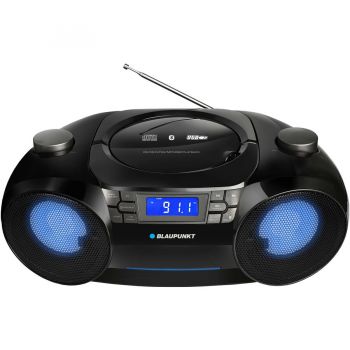 Blaupunkt Boombox Blaupunkt BB31LED, Bluetooth, FM, MP3, AUX, USB, Ceas cu alarma, lumini, LED