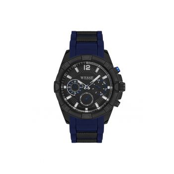 Ceas barbatesc  WWG401803 - curea silicon neagra - cadran negru - 46x46mm