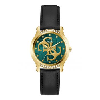 Ceas cu o curea de piele si cristale