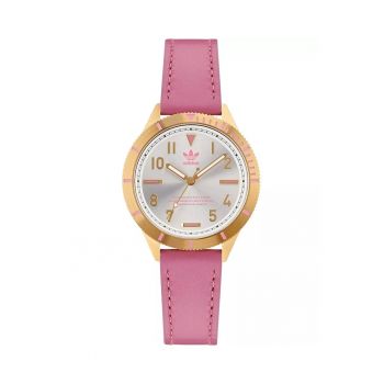 Ceas dama  AOFH22509 - 36mm - curea silicon roz - carcasa otel auriu rose - cadran argintiu