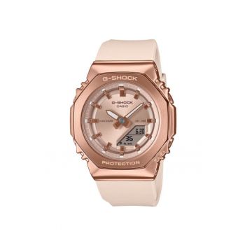 Ceas dama  G-SHOCK - plastic/cauciuc - bej/roz-auriu - 41mm - rezistent la apa 200m