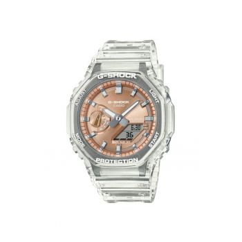 Ceas  G-SHOCK GA-2100BM-7A5ER - plastic/poliuretan/cauciuc - transparent/portocaliu - 45mm - rezistent la apa 20 ATM