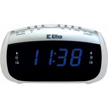 Eltra Radio cu ceas, Eltra, 18 x 6.3 x 10 cm, Alb