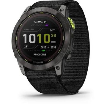GARMIN Smartwatch, Garmin, Rezistent la apa, Functii scufundare, Bluetooth/WiFi/USB, Plastic/Sticla/Textil/Titan, Negru