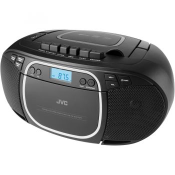 JVC Microsistem audio JVC RC-E451B, Bluetooth, Tuner FM, Caseta, CD player, Negru