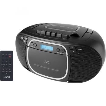 JVC Microsistem audio JVC RC-E561B-DAB, Telecomanda, Bluetooth, Tuner FM, DAB, Caseta, CD Player, Negru